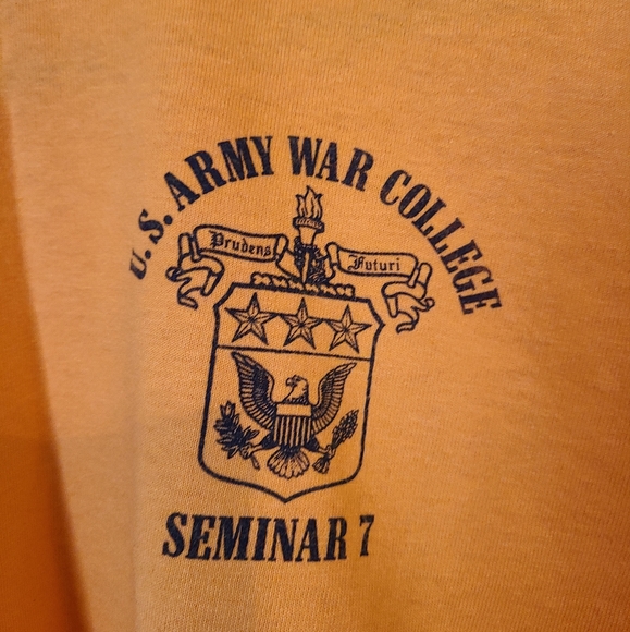 (165) US Army War College T-Shirt, Size Small Color: Yellow - Picture 3 of 6